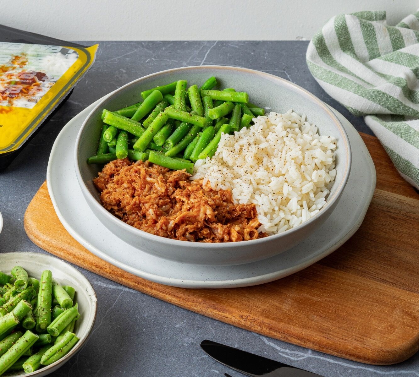 Reis - BBQ Pulled chicken - Brechbohnen [BULK]