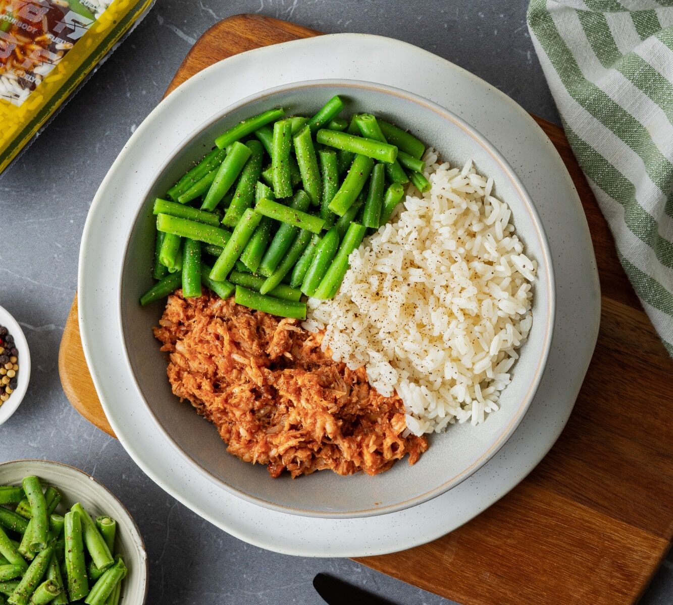 Reis - BBQ Pulled chicken - Brechbohnen [BULK]