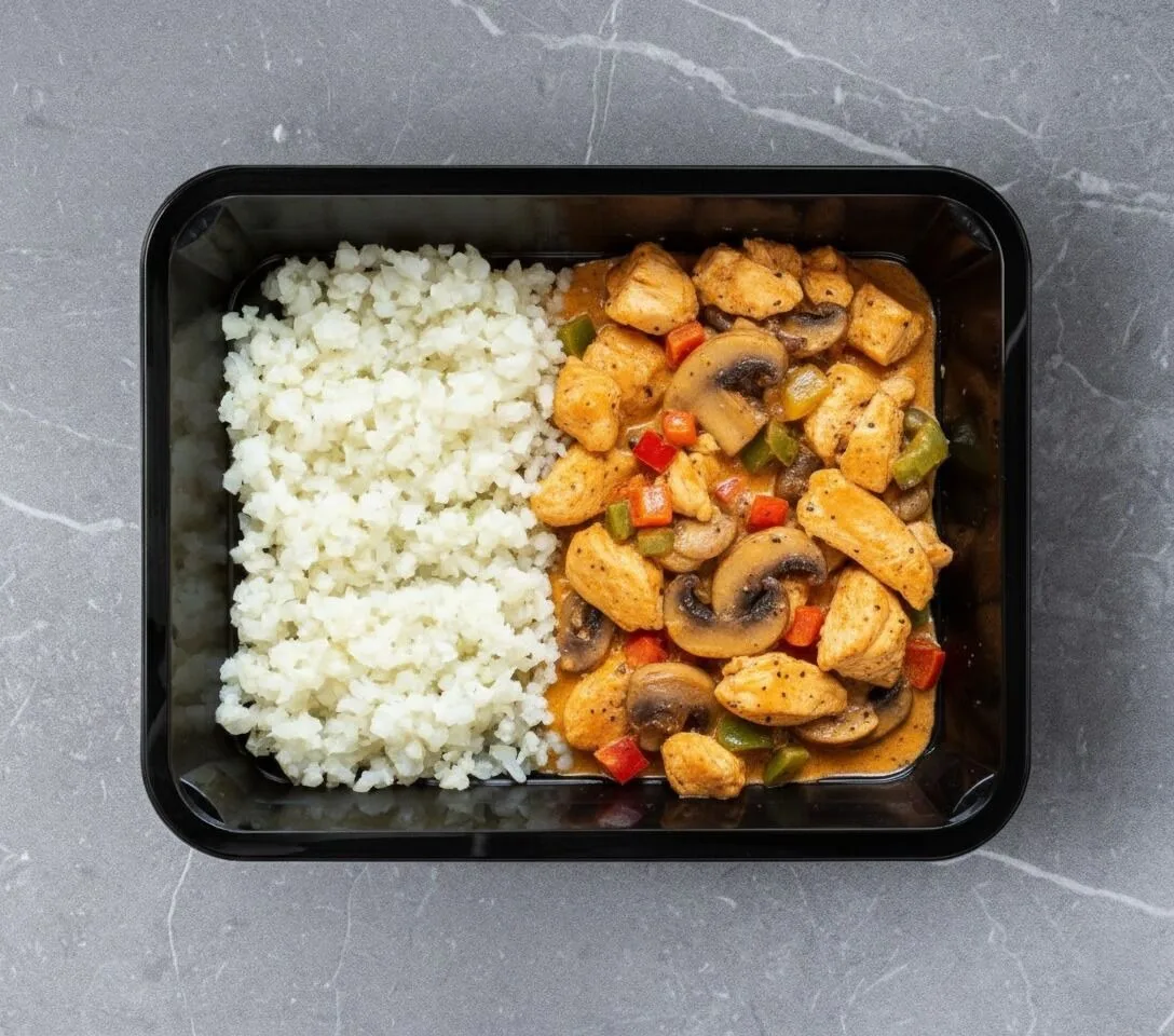 Blumenkohlreis - Hähnchen Stroganoff [LOW CARB]