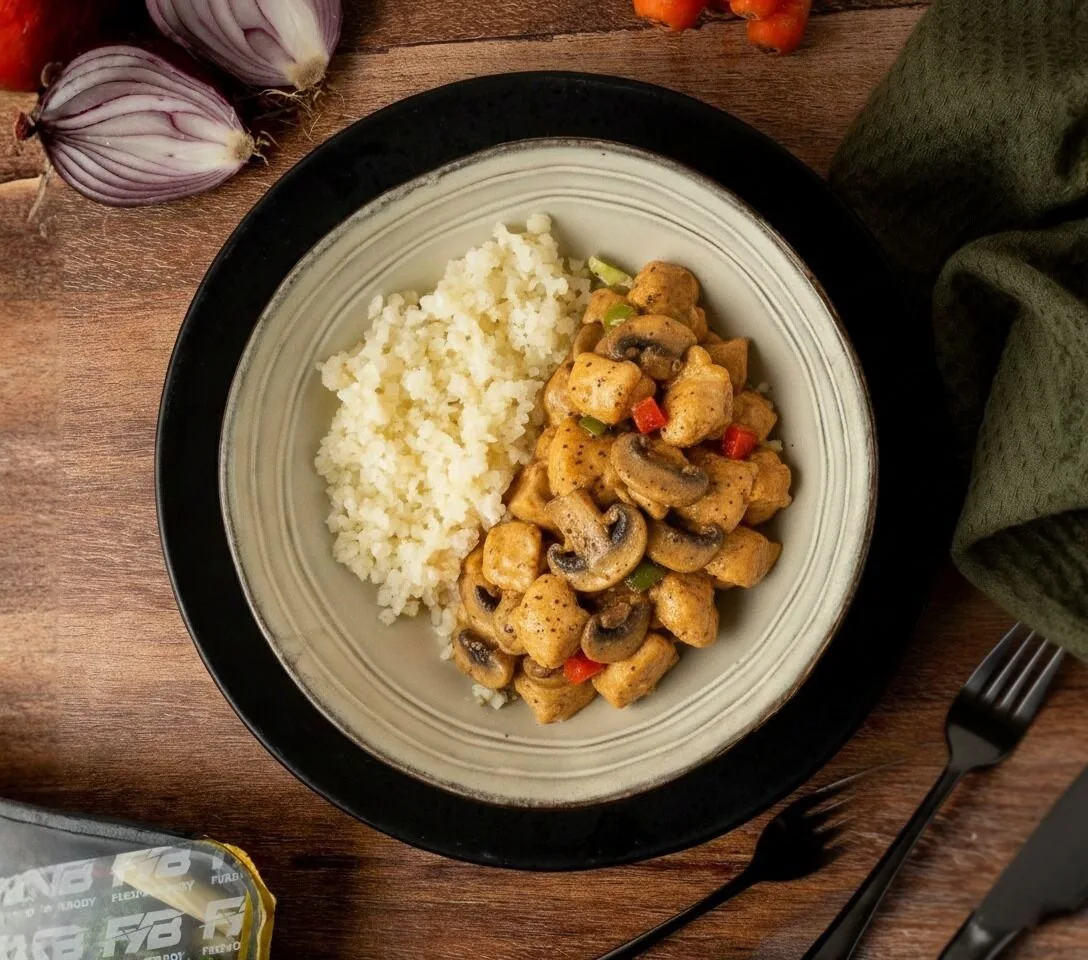 Blumenkohlreis - Hähnchen Stroganoff [LOW CARB]