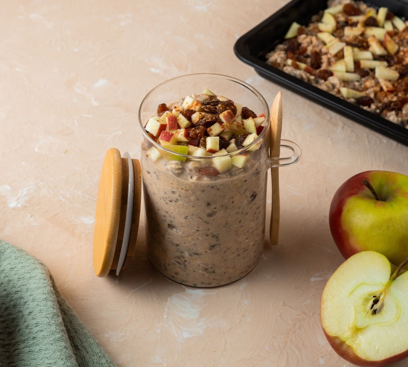 High Protein Overnight Oats - Apfelkuchen
