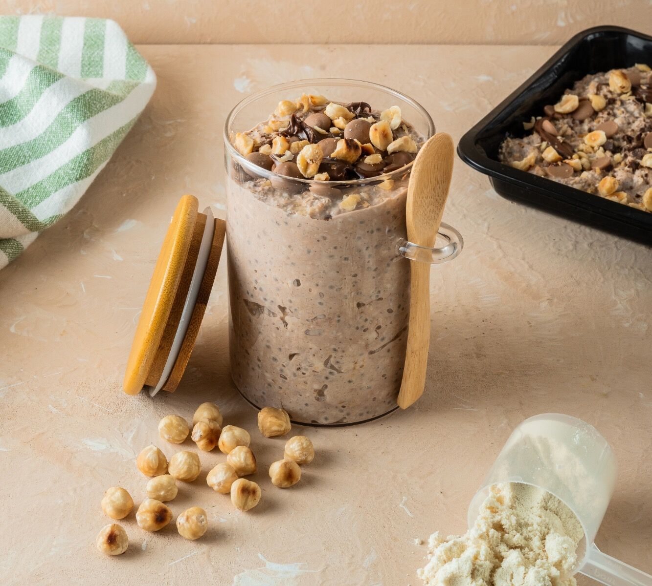 High Protein Overnight Oats - Schoko-Haselnuss