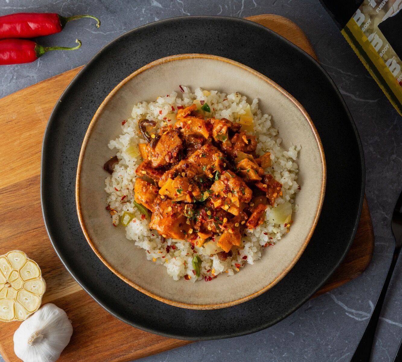 Blumenkohl Reis - Hähnchen Satay [LOWCARB]