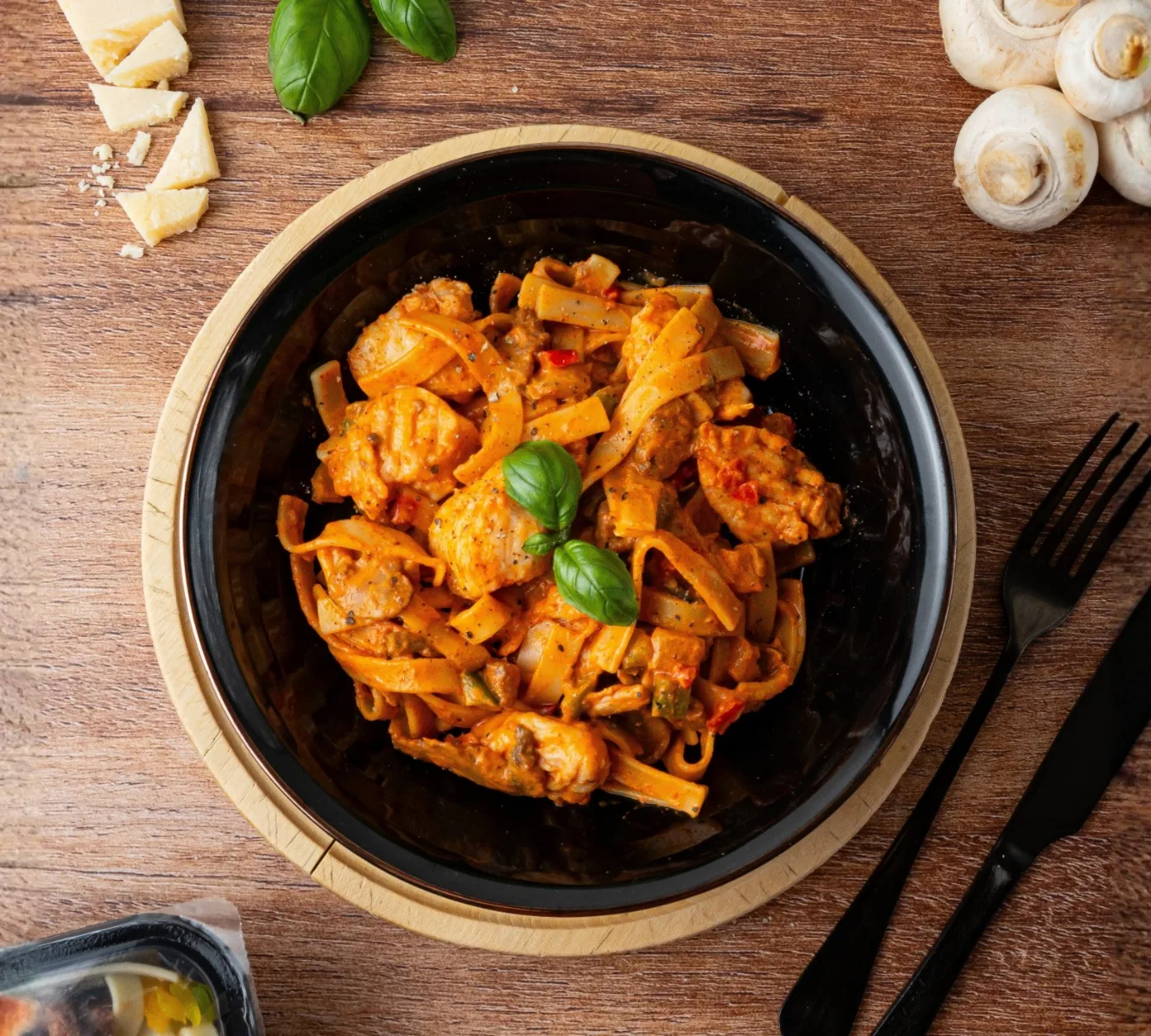 Tagliatelle Hähnchen Stroganoff