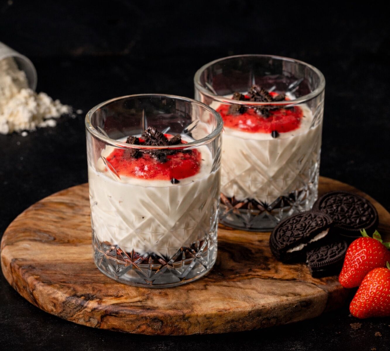 High Protein Cheesecake - Erdbeer-Oreo